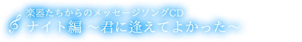 メッセージソングCD　ナイト『君に逢えてよかった』